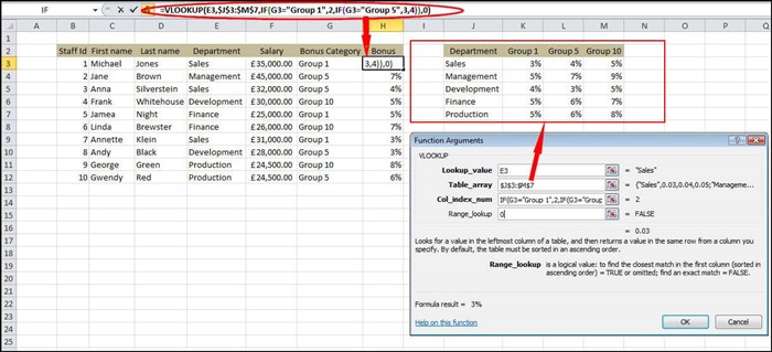 формулы IF в excel
