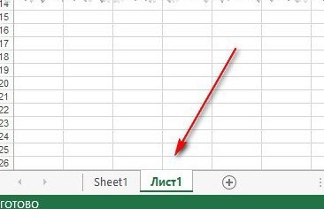 Рабочий лист Excel